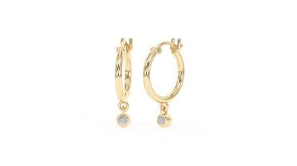 6977 18K Gold Hoop Earrings - Authentic 925 Sterling Silver Hoop Earrings